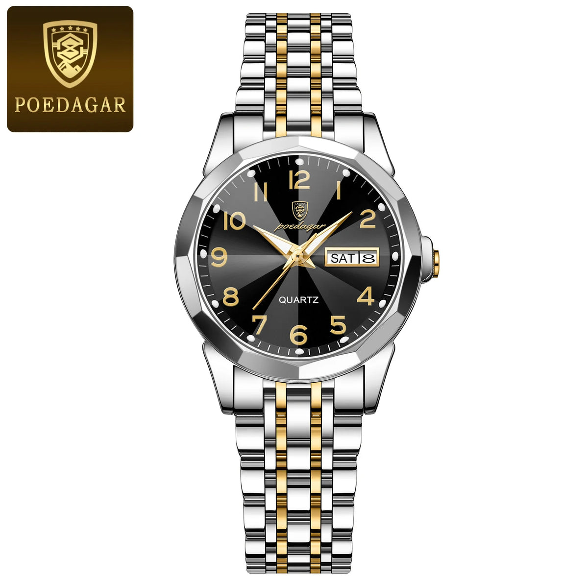 Poedagar 3078 Wholesale Stainless Steel Women Wrist Watch Luminous Waterproof Calendar Ladies Quartz Watches