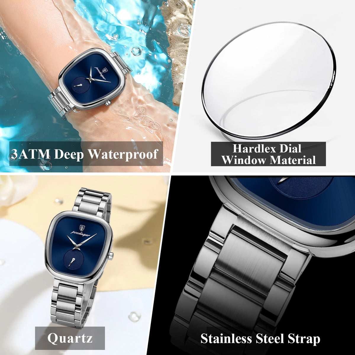 Poedagar 783 Luxury Womens Watches Dress Waterproof High Quality Stainless Steel Elegant Ladies Quartz Watch for Women Montre