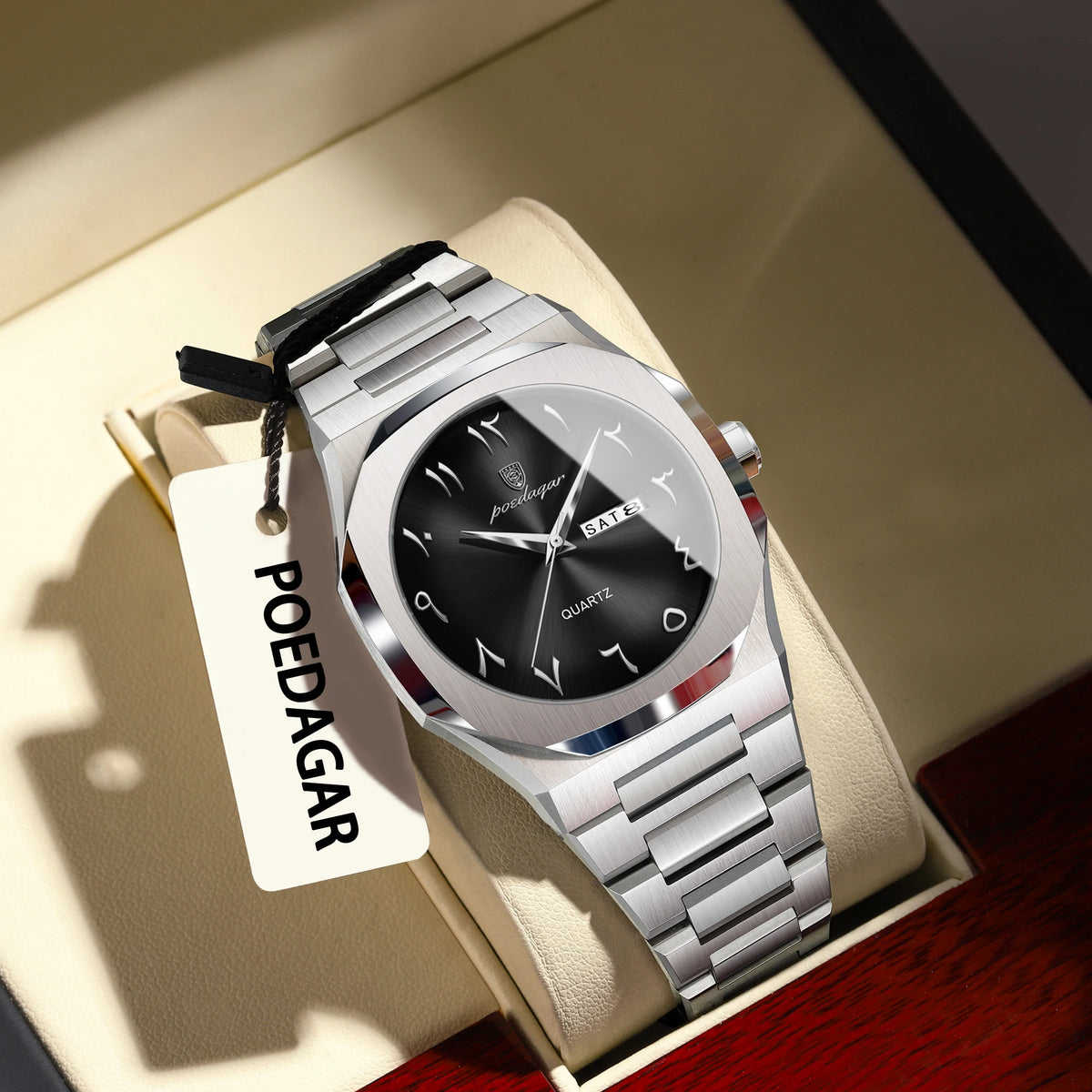 Poedagar 830 Classic Men's Watch Luxury Arabic Dial Waterproof Stainless Steel Wholesale Quartz Watches for Men Ready to Ship