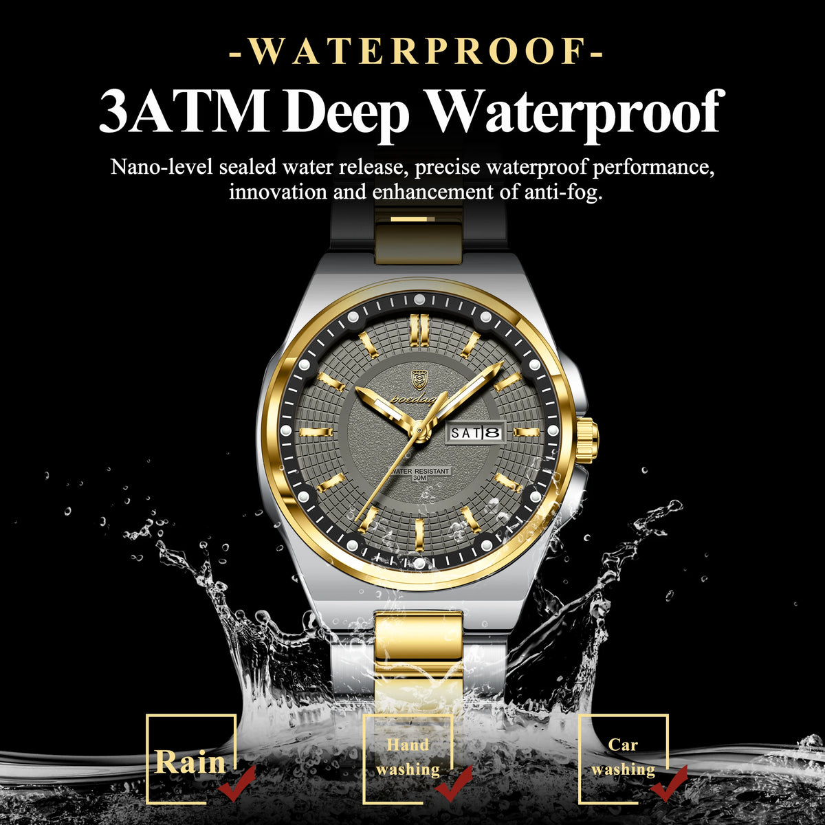 POEDAGAR 796 Luxury Lady Quartz Watch 32mm Small Dial 3ATM Waterproof Luminous Stainless Steel Strap