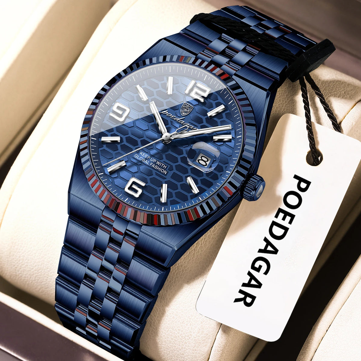 Poedagar High Quality Stainless Steel Quartz Watch Luxury Waterproof Luminous Lady's Wristwatch