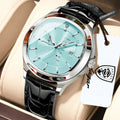 Poedagar 623 Men's Watch Luxury Date Dial Leather Strap Quartz Watches Waterproof Luminous Calendar Wristwatch for Men Reloj