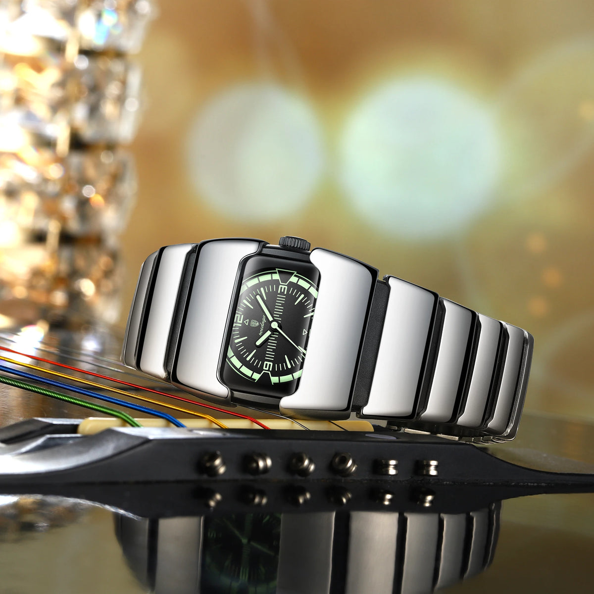 Poedagar 846 Luxury Men Square Quartz Watch Stainless Steel Strap Hardlex Glass 3ATM Waterproof Luminous Wrist Watch Wholesale