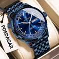 Watch for Men Luxury Poedagar 673 Business Stainless Steel Bracelet Quartz Watches Date Week Luminous Waterproof Watch for Men