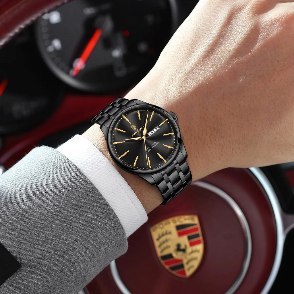 Poedagar 843 Original Brand Men Watch Luxury Business Casual Waterproof Calendar Sunray Dial Quartz Wristwatch Factory Wholesale