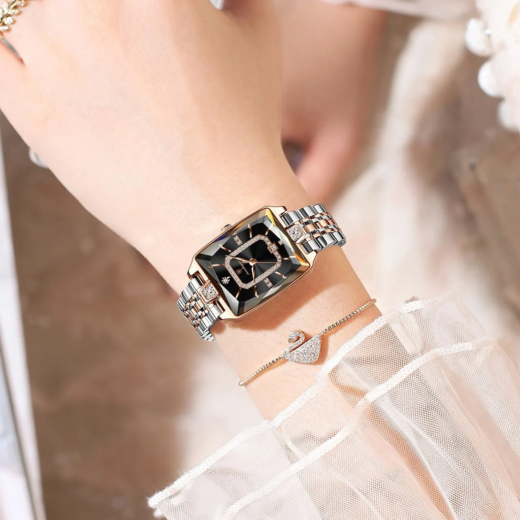 Poedagar 785 Elegant Womens Watches Waterproof Date Reloj Mujer Ladies Watch Stainless Steel Business Quartz Watch for Women