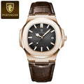 Poedagar Top Luxury Square Men Watch High Quality Leather Quartz Watches 30m Waterproof Luminous Date Watches for Men