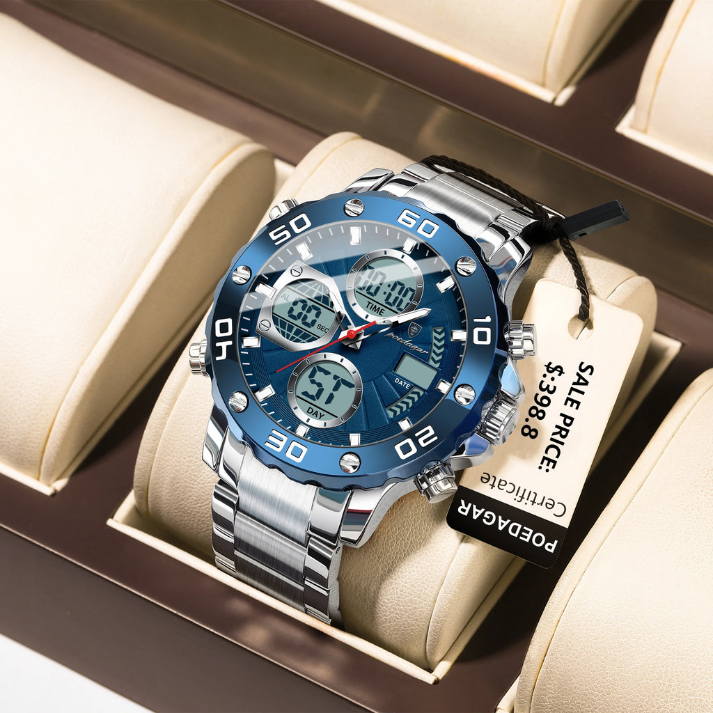 Poedagar New Fashion Men Digital Watch Waterproof Luminous Quartz Watches Alarm Electronic Watch for Men