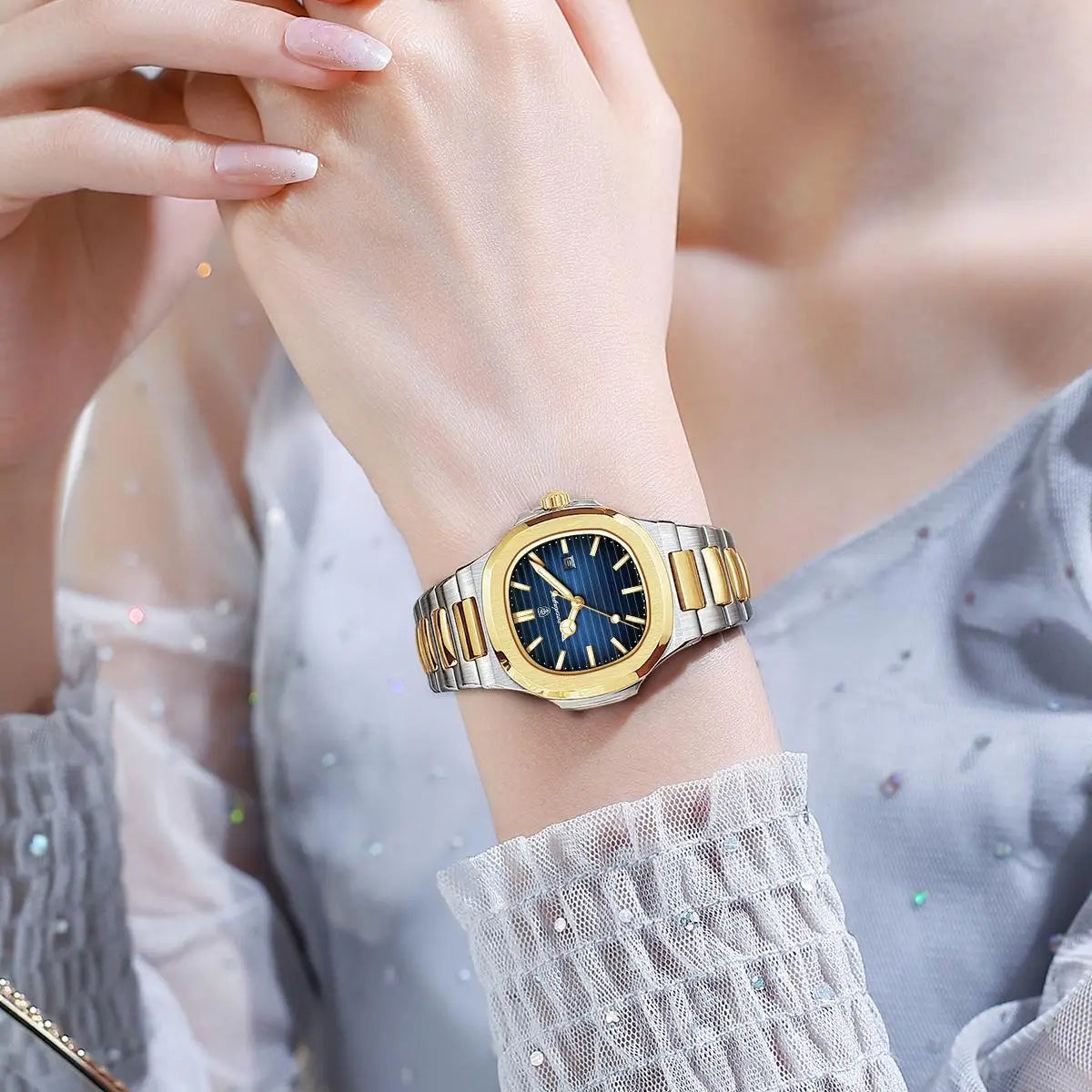 Poedagar Luxury Square Ladies Watch Waterproof Luminous Women Watch Stainless Steel Quartz Watch for Women