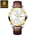 Poedagar 810 Men's Luxury Sports Watch Waterproof Luminous Quartz Watches Casual Leather Watches for Men