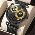 Poedagar 848 3ATM Waterproof Luminous Mesh Stainless Steel Strap Quartz Watch for Men