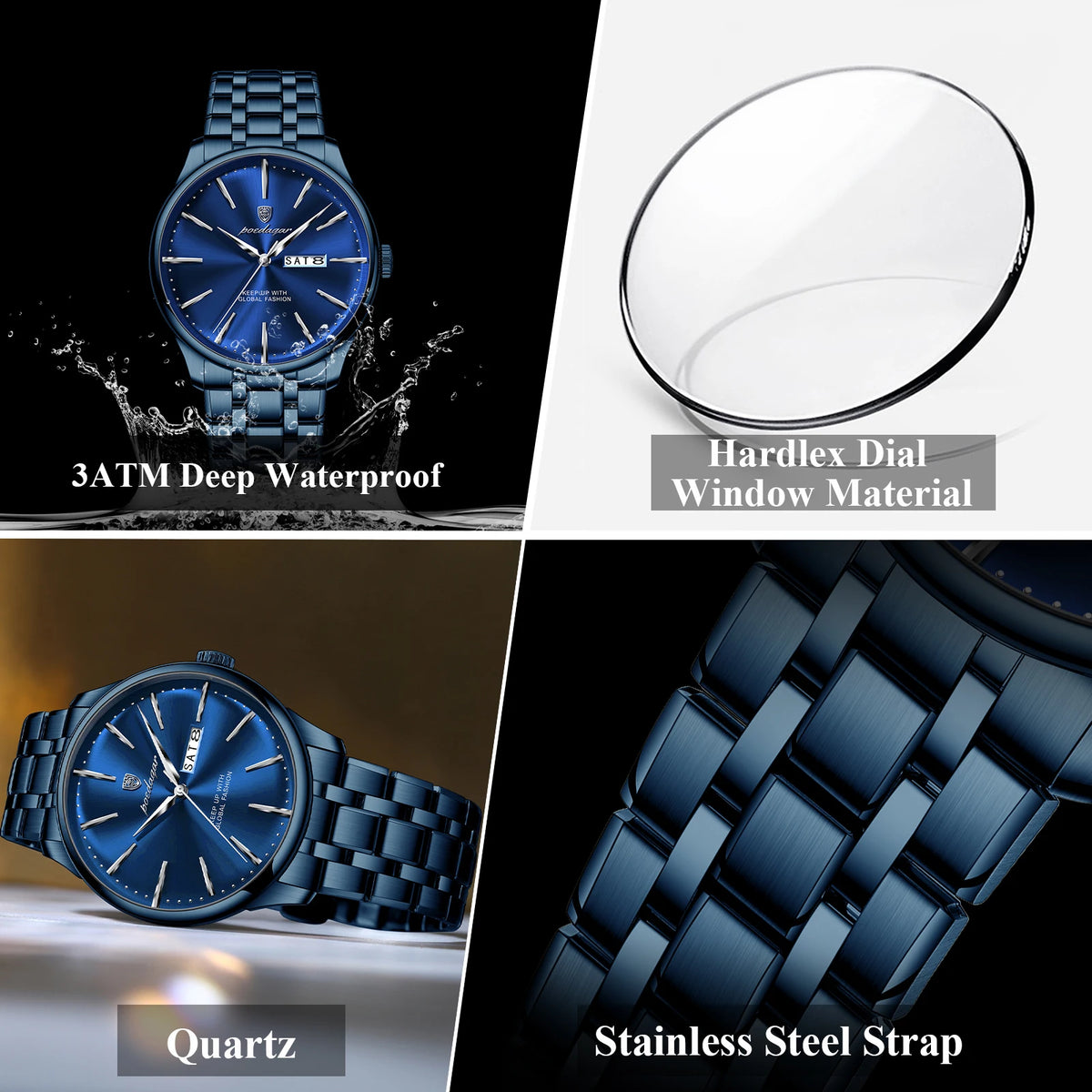 Poedagar 843 Luxury Men Watch Classic 3ATM Waterproof Calendar Montre Homme Quartz Wristwatch Factory Wholesale Ready to Ship