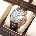 Poedagar Fashion Chronograph Men WatchCasual Leather Quartz Watches Waterproof Watches Men Wrist Calendar Watch for Men