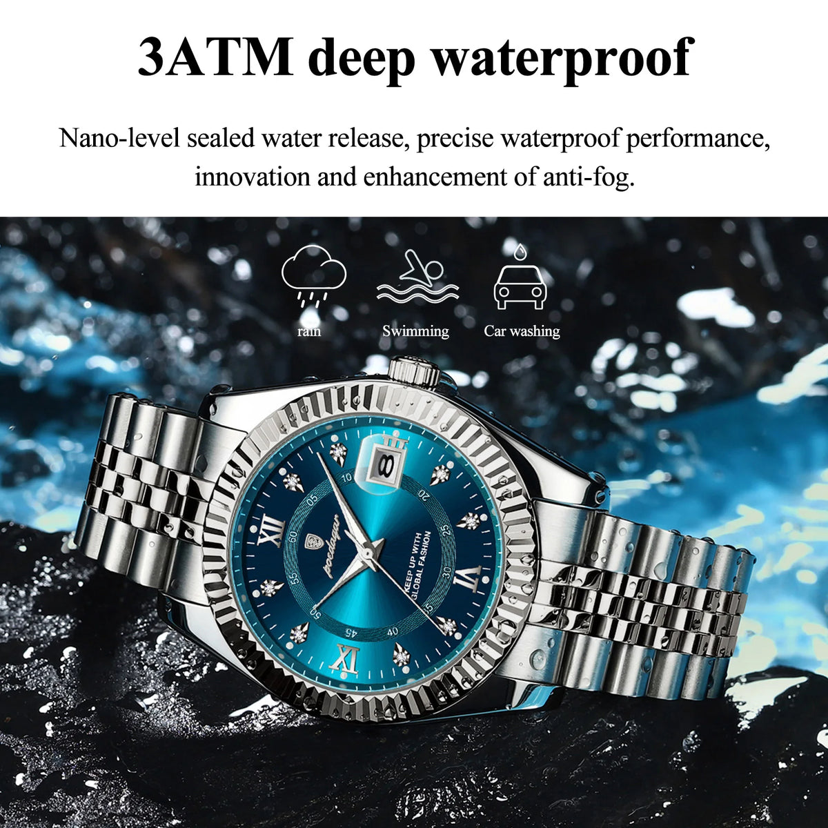 Poedagar 910 Luxury Men's Watches Business Reloj Hombre Waterproof Luminous Date Stainless Steel Quartz Watch for Men Herrenuhr