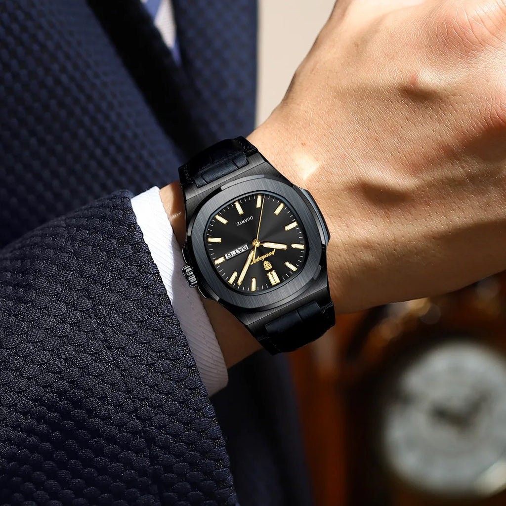 Poedagar 853 Wholesale Men Watch Waterproof Luminous Calendar Business Quartz Wristwatch Ready to Ship in Stock Reloj Montre