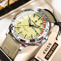 Poedagar 895 Sport Fashion Men Watch Geometric Dial Day Date Luminous Leather Strap Quartz Waterproof Watch for Men Reloj Hombre