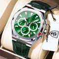 Poedagar 834 Luxury Quartz Watch for Men Leather Strap Waterproof Chronograph Wrist Watch Wholesale