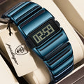 Poedagar E126 Creative LED Digital Watch Men Stainless Steel Strap Fashion Waterproof Electronic Wristwatch Wholesale