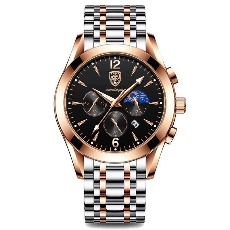 Poedagar Sport Watch for Men Fashion Leather Quartz Watches Waterproof Luminous Watches Men Wrist Date