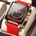 Poedagar 840 Luxury Men's Watch Skeleton Dial Silicone Strap Quartz Watch Montre Waterproof Luminous Calendar Wristwatch for Men