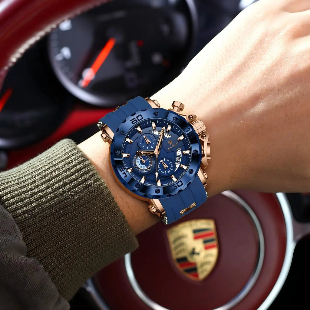 Poedagar 892 Luxury Men's Watches Silicone Strap Quartz Wristwatch Montre Homme Luminous Waterproof Casual Sports Watch for Men