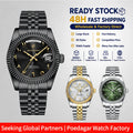 Poedagar 845 Luxury Men's Watch Arabic Numeral Dial Business Dress Wristwatch Stainless Steel Waterproof Quartz Watch for Men