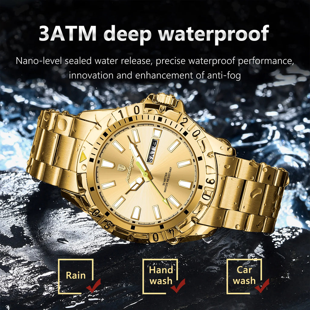 Poedagar 959 Men's Watch Luxury Business Quartz Wristwatch Stainless Steel Montre Homme Waterproof Luminous Date Watch for Men