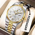 Poedagar 839 Business Men Watch Classic Design Fluted Bezel Daily Wear Quartz Wristwatch Waterproof Factory Direct Sale Montre
