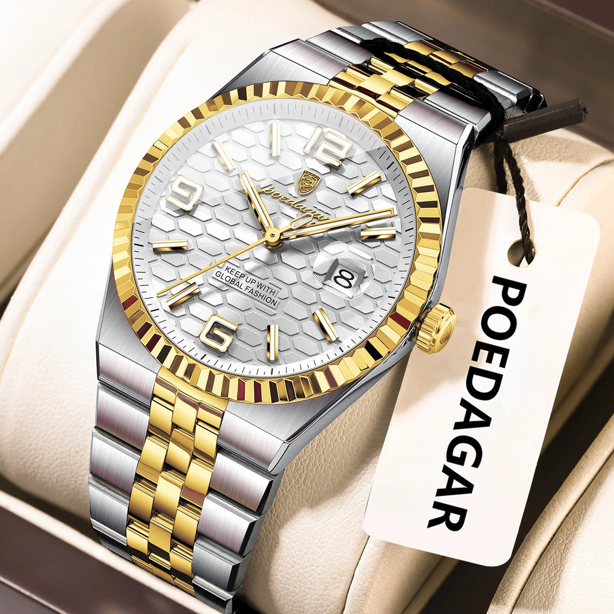 Poedagar 839 Business Men Watch Classic Design Fluted Bezel Daily Wear Quartz Wristwatch Waterproof Factory Direct Sale Montre