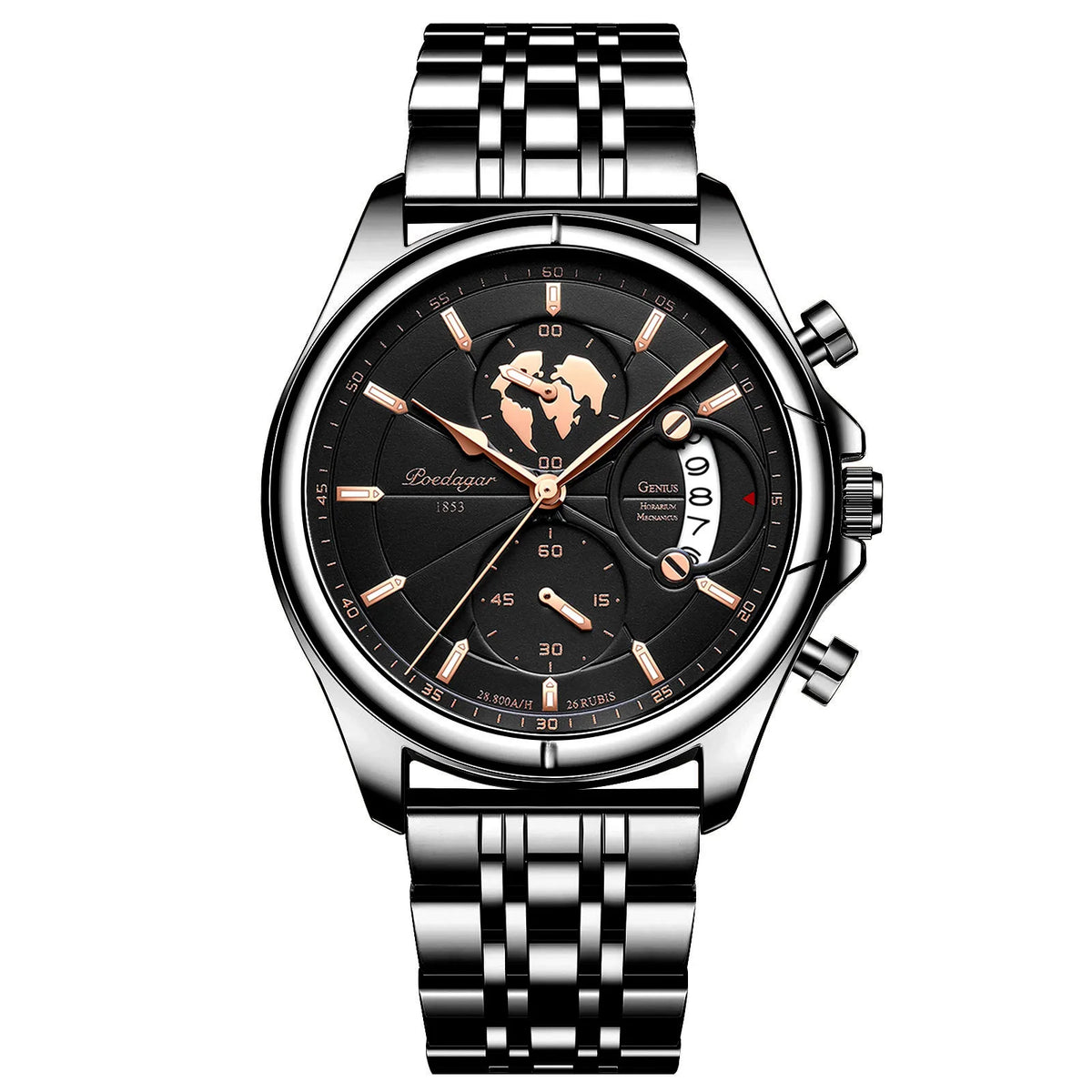 Poedagar Top High Quality Watch for Men Classic Stainless Steel Mens Watch Waterproof Luminous Quartz Watches
