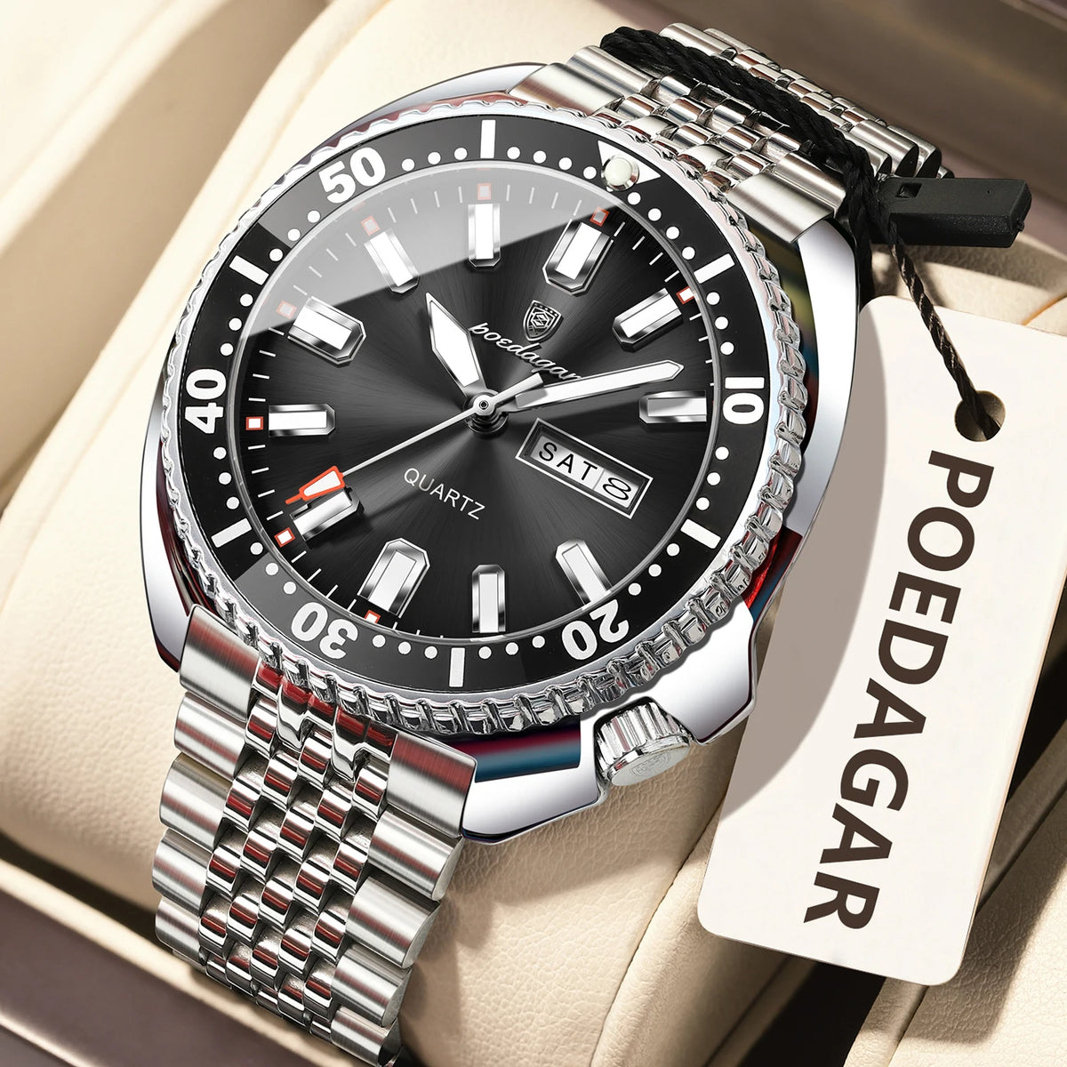 Poedagar 682 Luxury Business Men's Watch Montres Stainless Steel Waterproof Luminous Hot Sale Quartz Wristwatch for Men Reloj