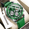 Poedagar 879 Men's Watch Luxury Genuine Leather Strap Chronograph Quartz Watches Montre Luminous Waterproof Sport Watch for Men