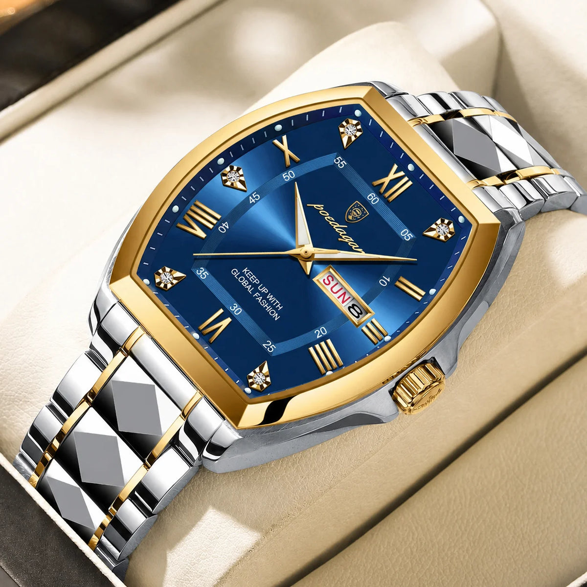 Poedagar New Fashion Stainless Steel Luxury Watch Waterproof Luminous Date Men's Quartz Watch for Men