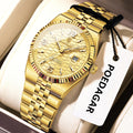 Poedagar High Quality Stainless Steel Quartz Watch Luxury Waterproof Luminous Lady's Wristwatch