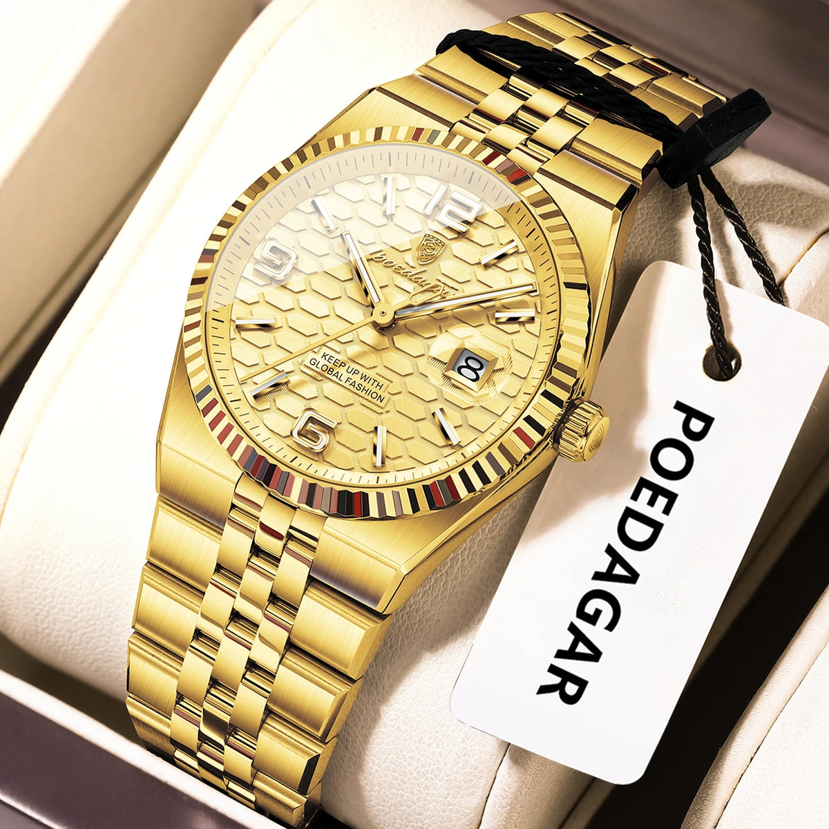 Poedagar High Quality Stainless Steel Quartz Watch Luxury Waterproof Luminous Lady's Wristwatch