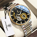 Poedagar 1416 Luxury Men Automatic Mechanical Watch Montre Homme Skeleton Stainless Steel Luminous Men Mechanical Watch for Men