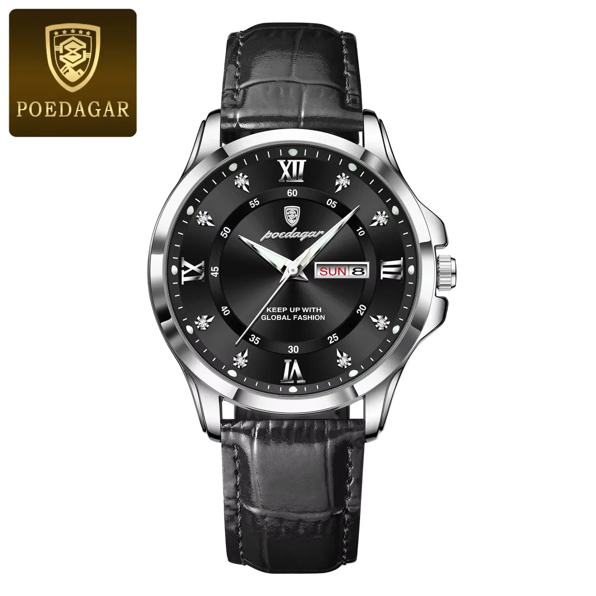 Poedagar 855 New Arrivals Waterproof Mens Watch Waterproof Luminous Quartz Watches Luxury Leather Watch for Men