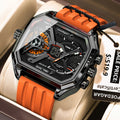 Poedagar E106 Multifunctional Silicone Chronograph Relojes Waterproof Luminous Quartz Digital Watch for Men
