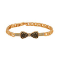 Xuping 18K Gold Bow Bracelet with Diamond Accent