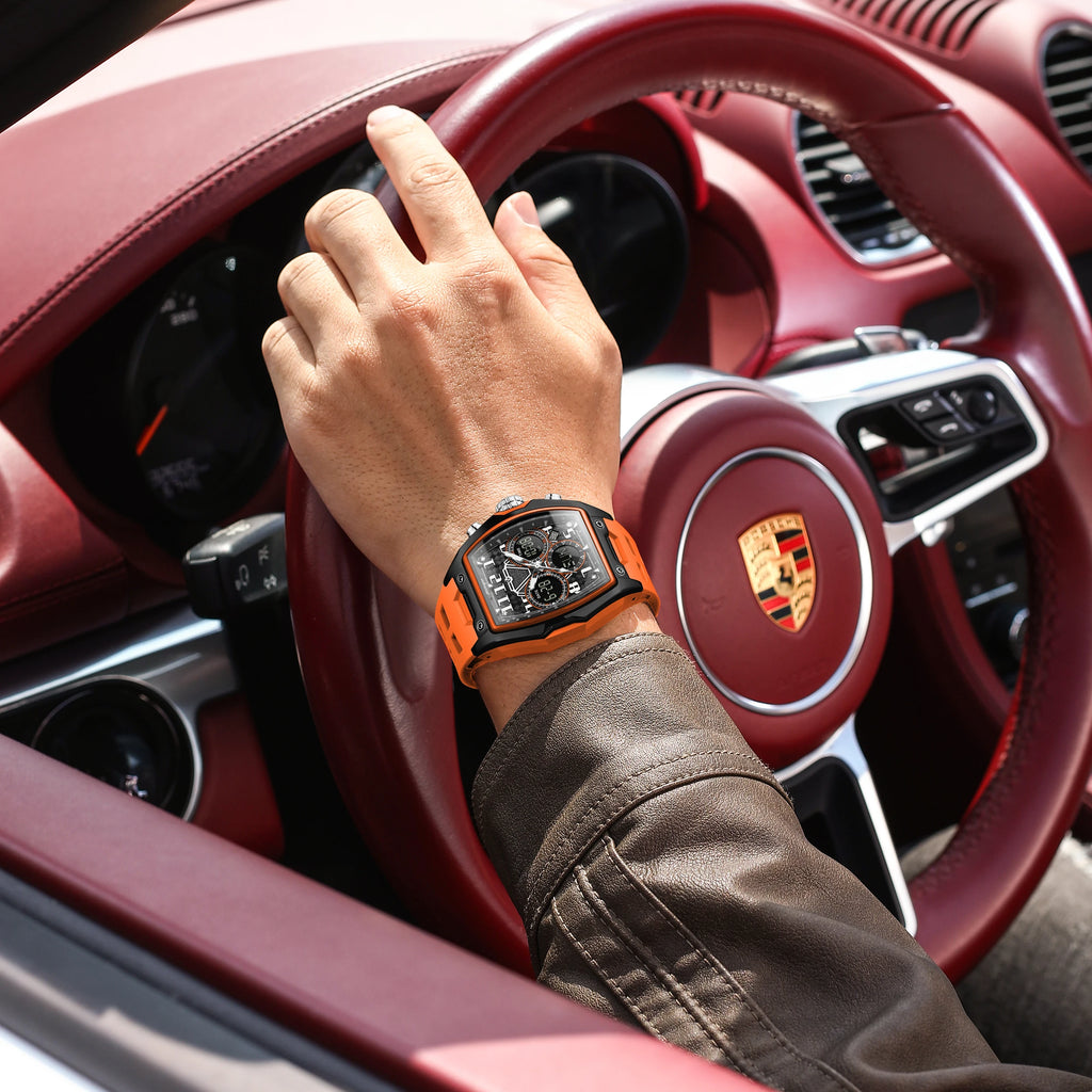 Watch for Men Sport Poedagar 636 Date Week Analog-Digital Quartz Watches Silicone Strap Montre Luminous Waterproof Men's Watch