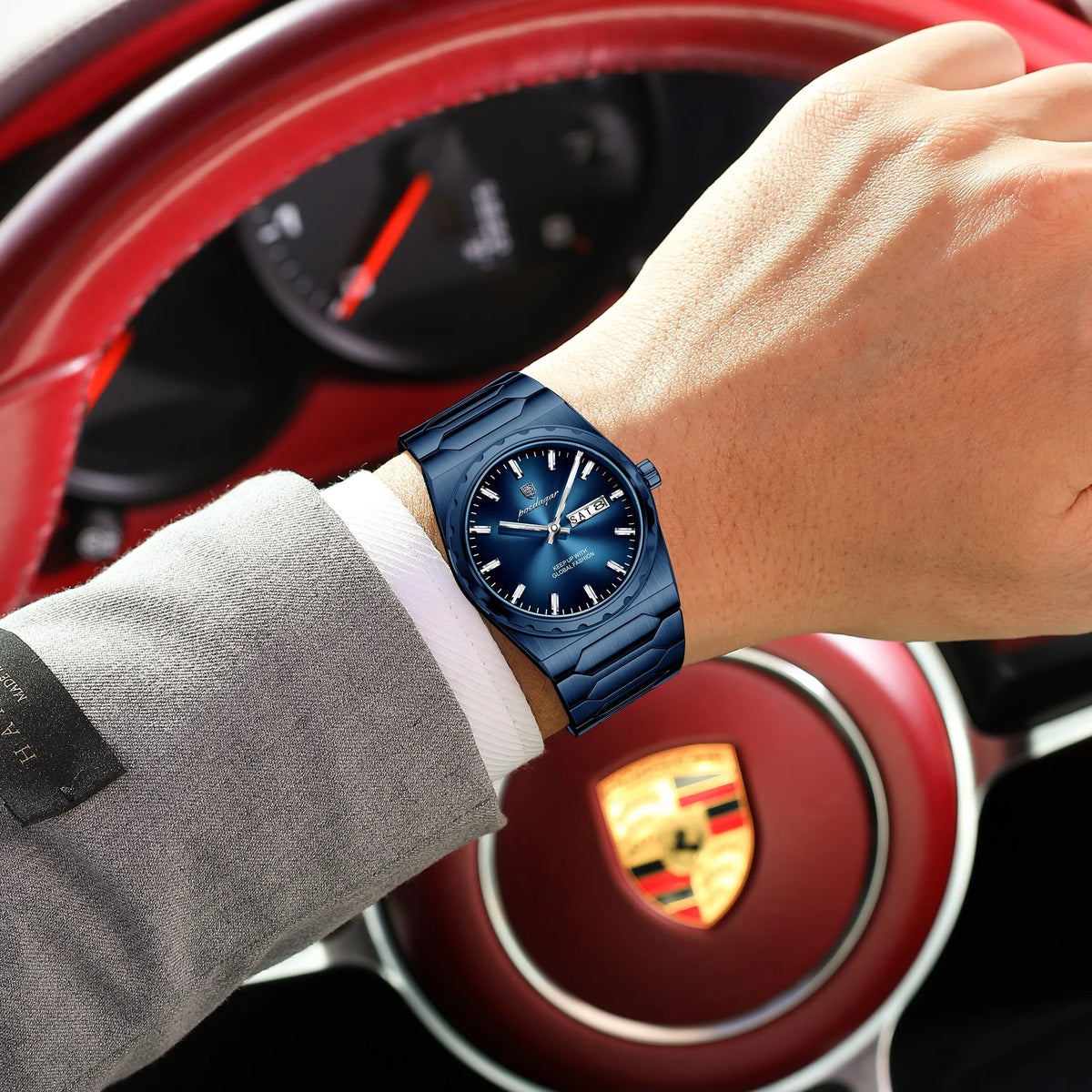 Poedagar 847 Men's Watch Business Stainless Steel Strap Quartz Watches Date Waterproof Wristwatch Montre Reloj Ready to Ship