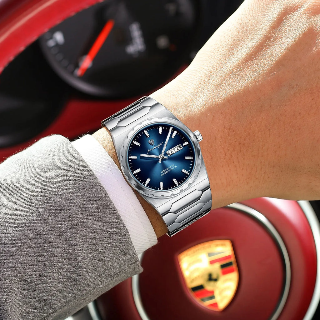 Poedagar 847 Luxury Men's Watch Stainless Steel Bracelet Quartz Watches Business Montre Reloj Date Waterproof Wristwatch for Men