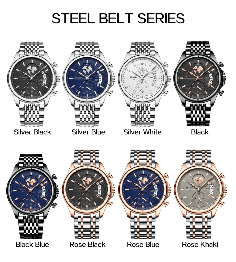 Poedagar 989 Luxury Men's Watch Fashion Leather Strap Quartz Watches Waterproof Luminous Daily Wear Watch for Men Reloj Hombre