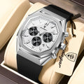 Poedagar 893 New Men's Watches Silicone Strap Wristwatch Waterproof Luminous Chronograph Luxury Sports Quartz Watch for Men