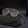Men's Square Metal Frame Sunglasses with UV400 Protection