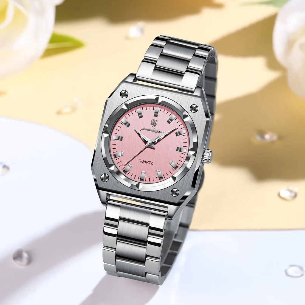 Poedagar 788 Luxury Women's Watch Elegant Waterproof Luminous Exquisite Dress Wristwatch Stainless Steel Quartz Watch for Men