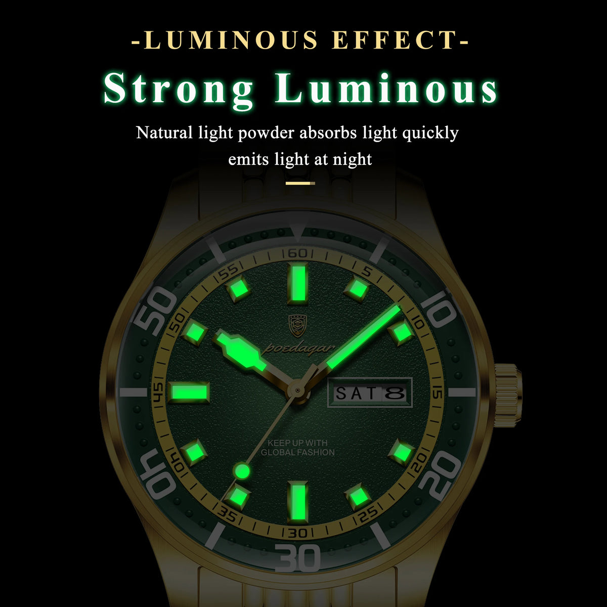 Poedagar 609 Men's Watches Waterproof Luminous Montre Homme Stainless Steel Date Day Luxury Fashion Quartz Wristwatch for Men