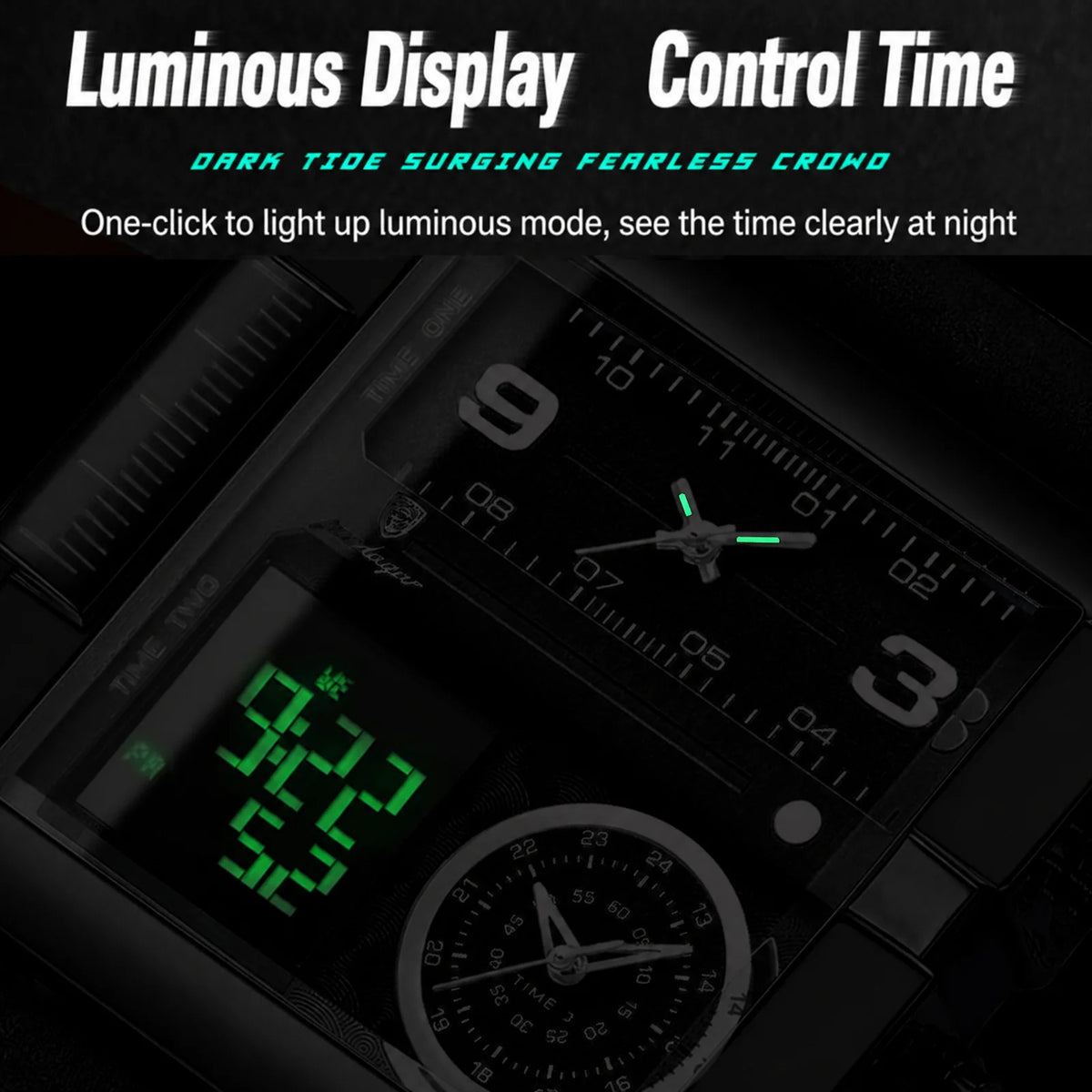 Poedagar 997 Luxury Men's Watch Square Case Leather Waterproof Luminous Quartz Montre Multifunctional Chronograph Watch for Men