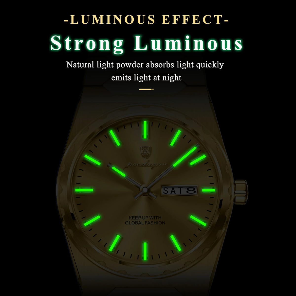 Poedagar 847 Men's Watch Luxury Stainless Steel Quartz Wristwatch DateWaterproof Luminous Watch for Men Montre Homme in Stock