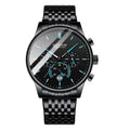 Poedagar Stainless Steel Luxury Watch Sport Chronograph Quartz Watches Waterproof Luminous Watch for Men
